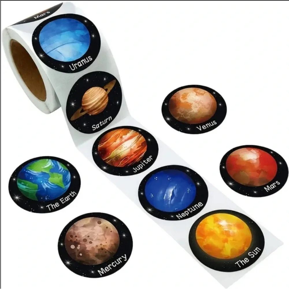 Space Galaxy Birthday Backdrop, Table Cloth & 500 Stickers Bundle